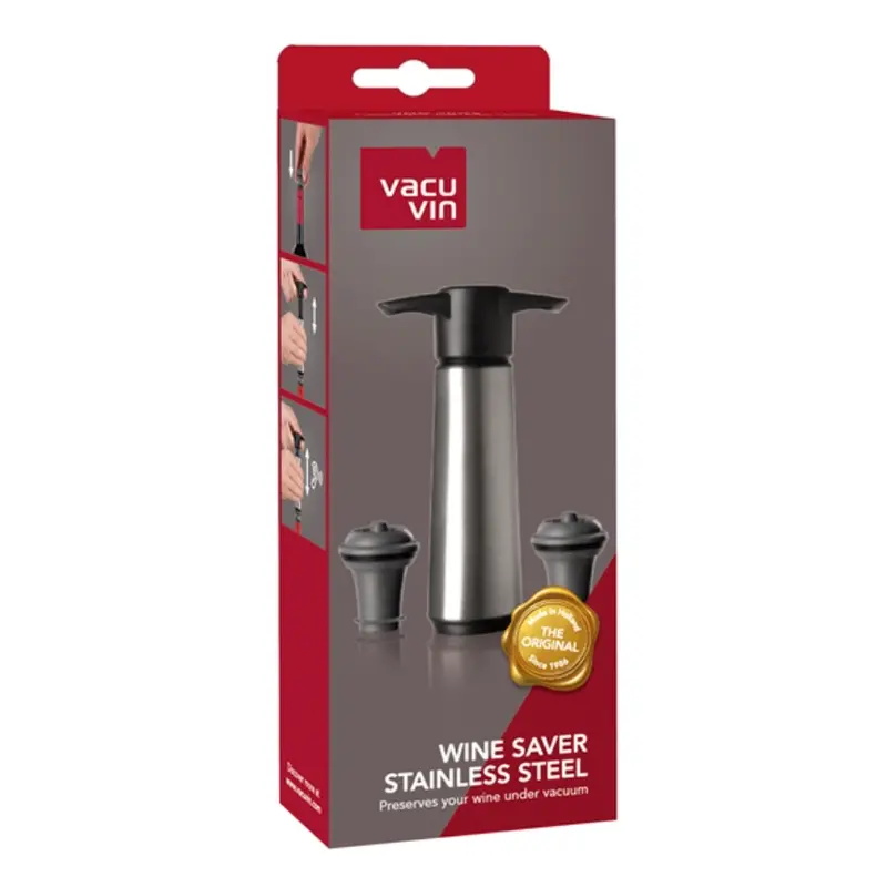 Vacu Vin Wine Saver Vacuum Pump Kit – Includes Reusable Pump And Two Universal Stoppers 1
