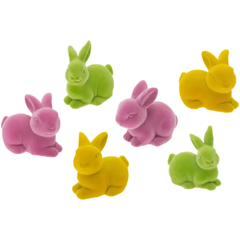 Velvet Bunny Figurines – Assorted Pastel Colors (Sold Separately) 1