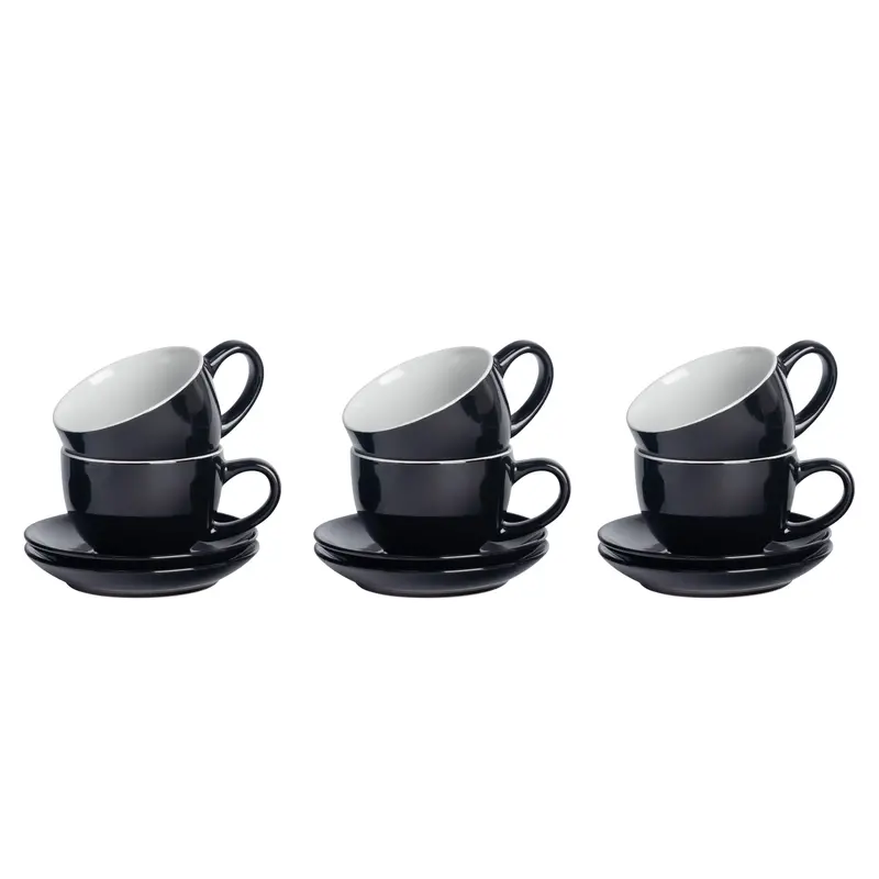 Vibrant Cappuccino Cups And Saucers – 250Ml, Set Of 6 1