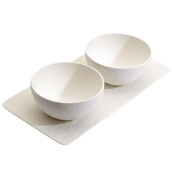 Villeroy & Boch Manufacture Rock Blanc Condiment Set – Three-Piece Ceramic Serving Trio 1