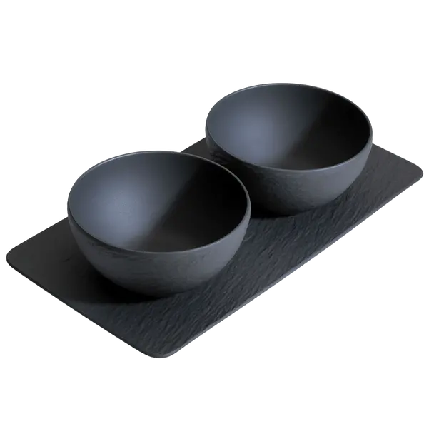 Villeroy & Boch Manufacture Rock Condiment Set – Three-Piece Matte-Finish Serving Set 1