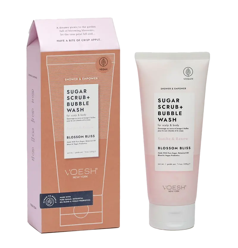 Voesh Blossom Bliss Sugar Scrub & Bubble Wash – 7.4 Oz 1