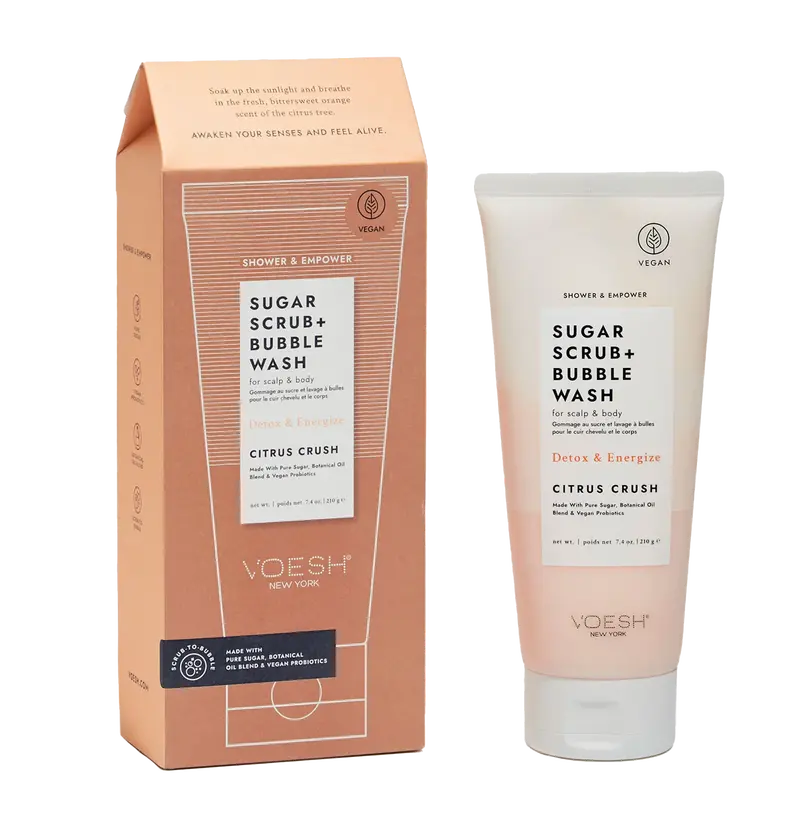Voesh Citrus Crush Sugar Scrub & Bubble Wash – 7.4 Oz 1