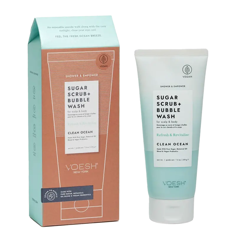 Voesh Clean Ocean Sugar Scrub & Bubble Wash – 7.4 Oz 1