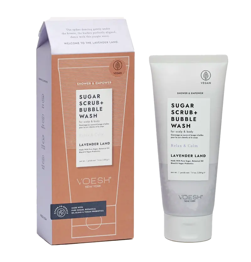 Voesh Lavender Land Sugar Scrub & Bubble Wash – 7.4 Oz 1