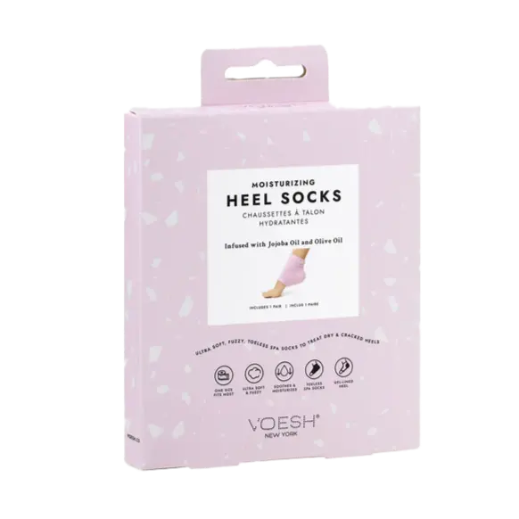 Voesh Moisturizing Heel Socks – Pink, Hydrating Foot Treatment 1