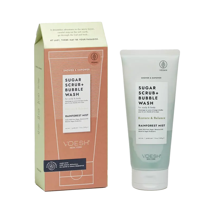 Voesh Rainforest Mist Sugar Scrub & Bubble Wash – 7.4 Oz 1