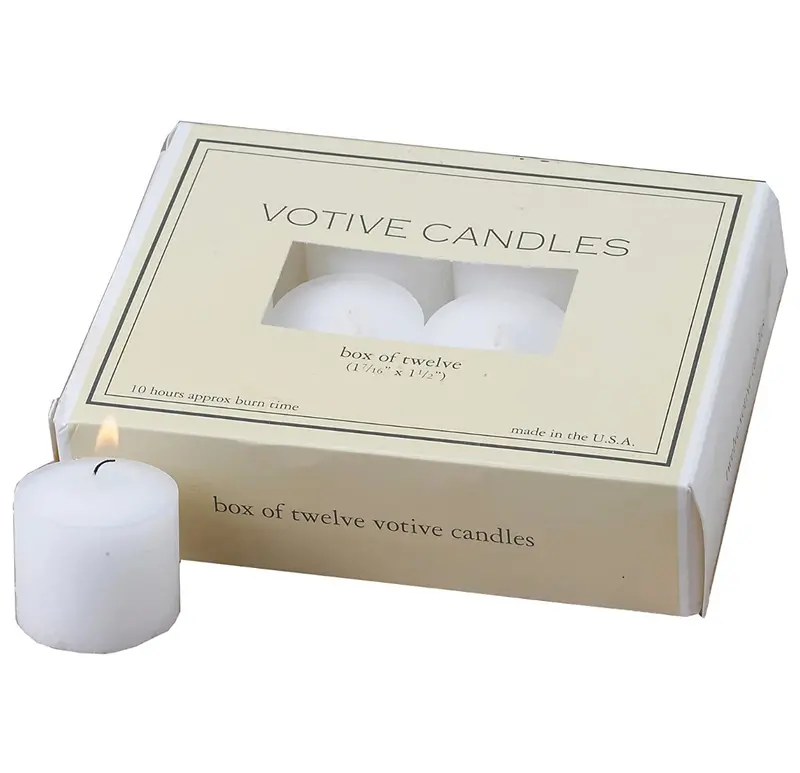 White 10-Hour Votive Candles – Pack Of 12 1