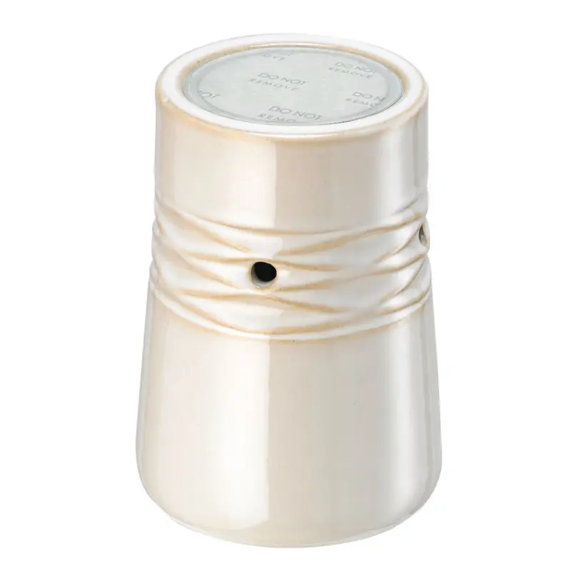 White Ceramic Net-Texture No-Spill Wax Melt Warmer By Serene House 1