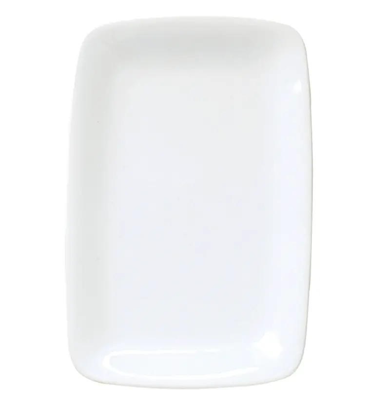 White Porcelain Rectangular Serving Platter – 12.25 Inches Long 1