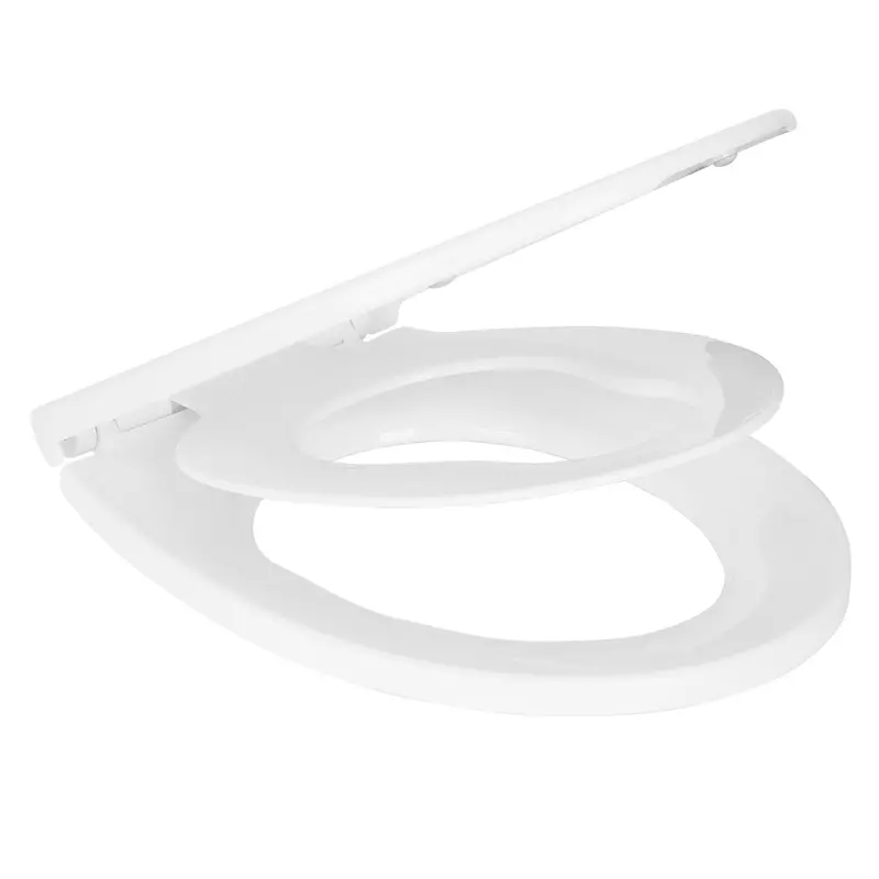 White Soft-Close Plastic Toilet Seat – Family-Sized, Quiet Close 1