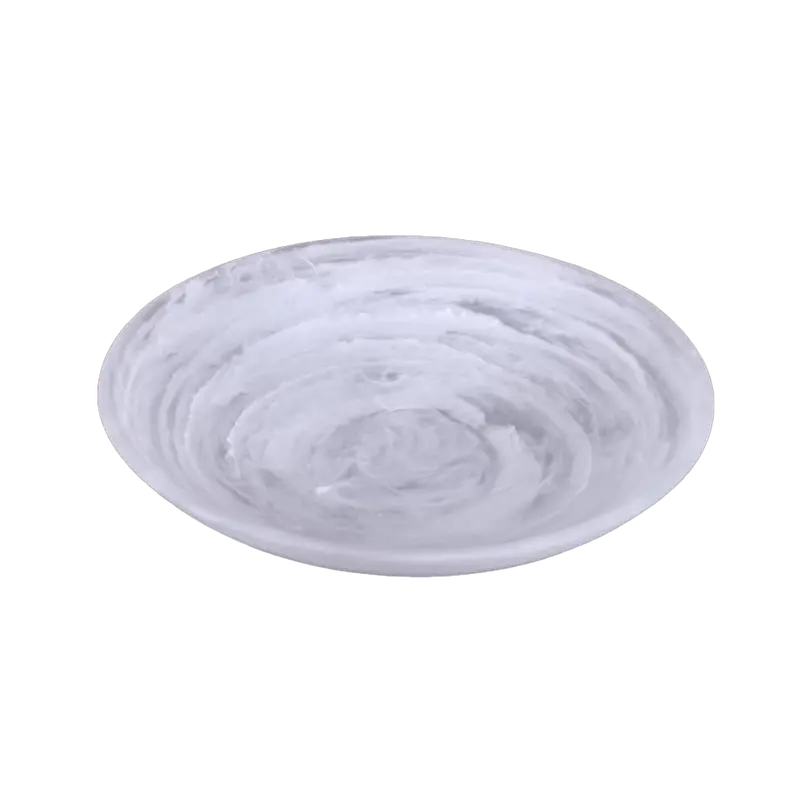 White Swirl Resin Salad Bowl 1