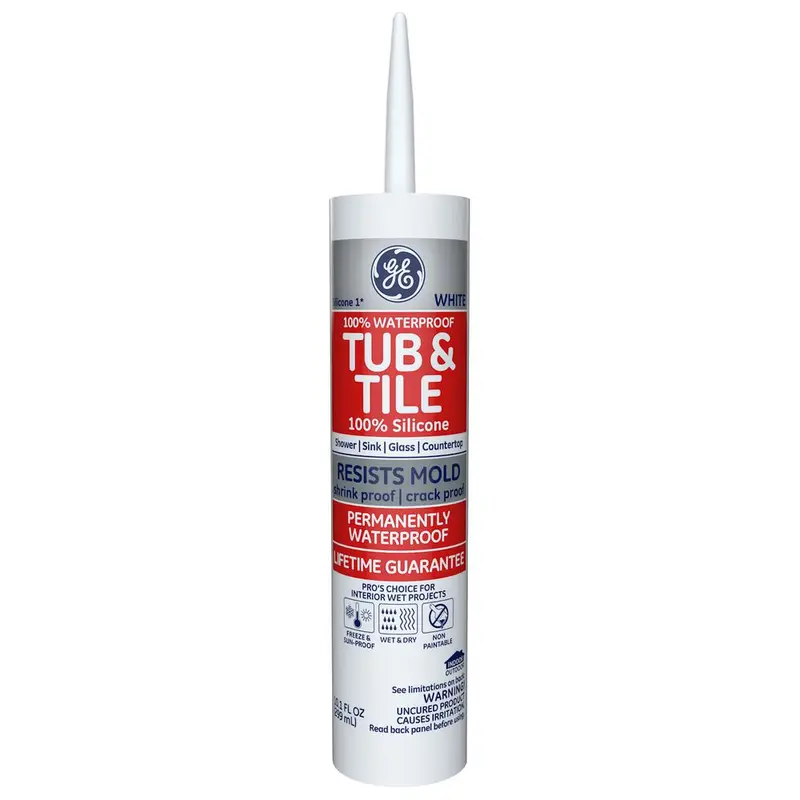White Tub And Tile Silicone Caulk – Flexible, Mildew-Proof Bathroom Sealant 1