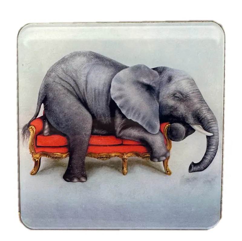 Wildlife At Leisure Elephant Coaster Set – 4-Piece Artistic Drink Mats 1