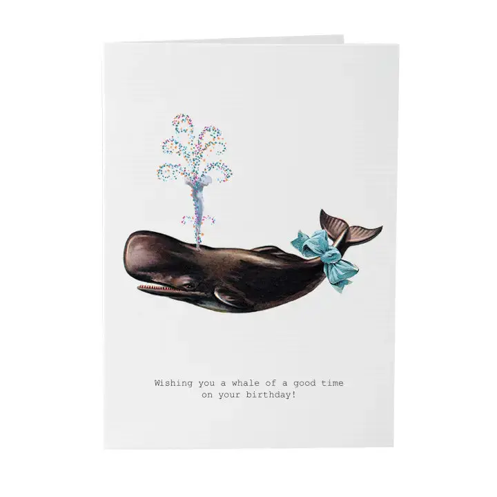 'Wishing You A Whale Of A Good Time' Birthday Card – 3.5" × 5" Playful Marine-Themed Greeting 1
