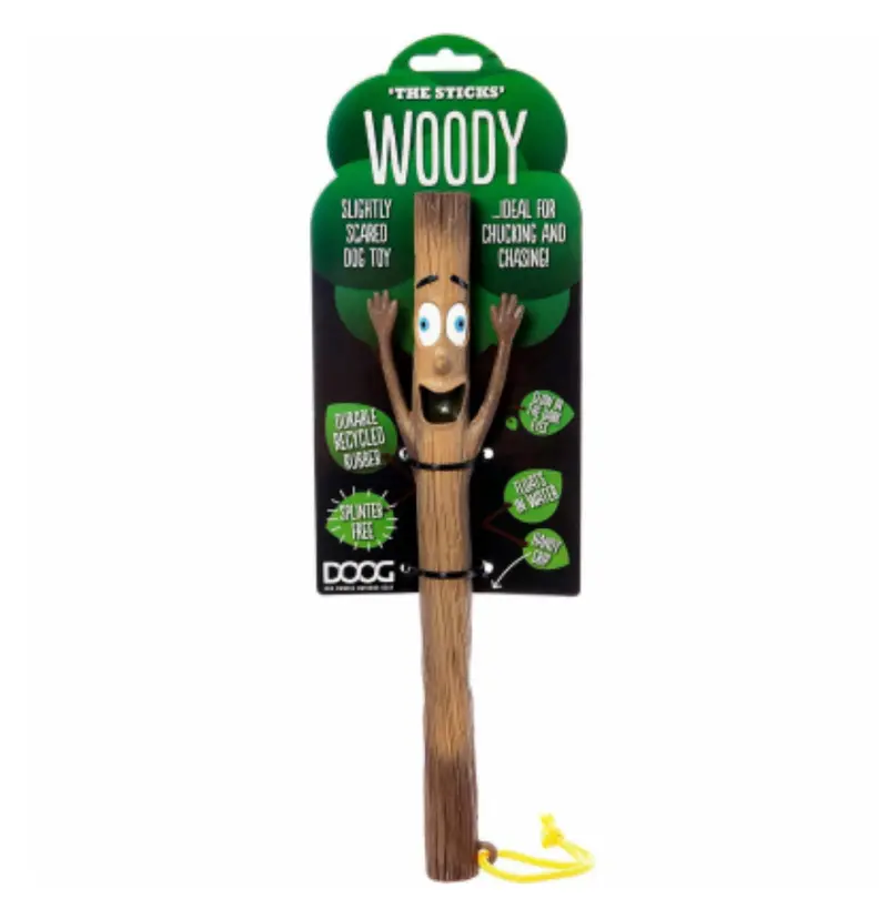 Woody Rubber Stick Dog Chew Toy – 11-Inch Durable Natural Rubber, Ideal For Medium Dogs 1