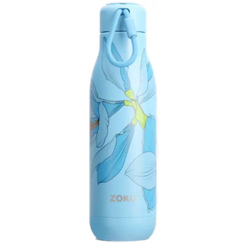 Zoku 25Oz Sky Lily Floral Stainless Steel Water Bottle 1