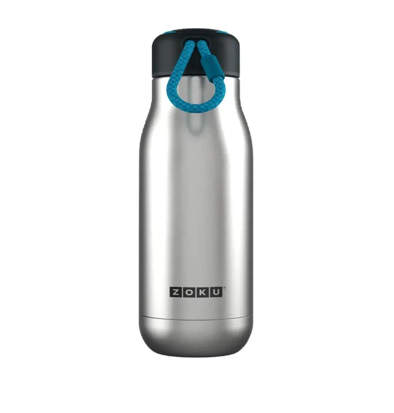 Zoku Stainless Steel Insulated Bottle – 12 Oz, Matte Silver 1