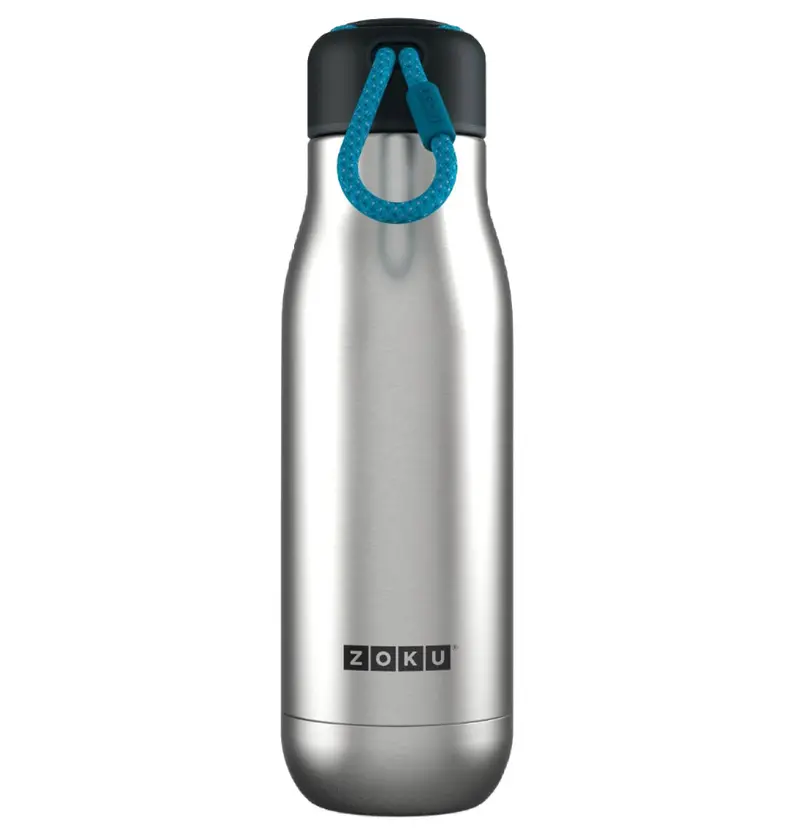 Zoku Stainless Steel Insulated Bottle – 18 Oz, Matte Silver 1