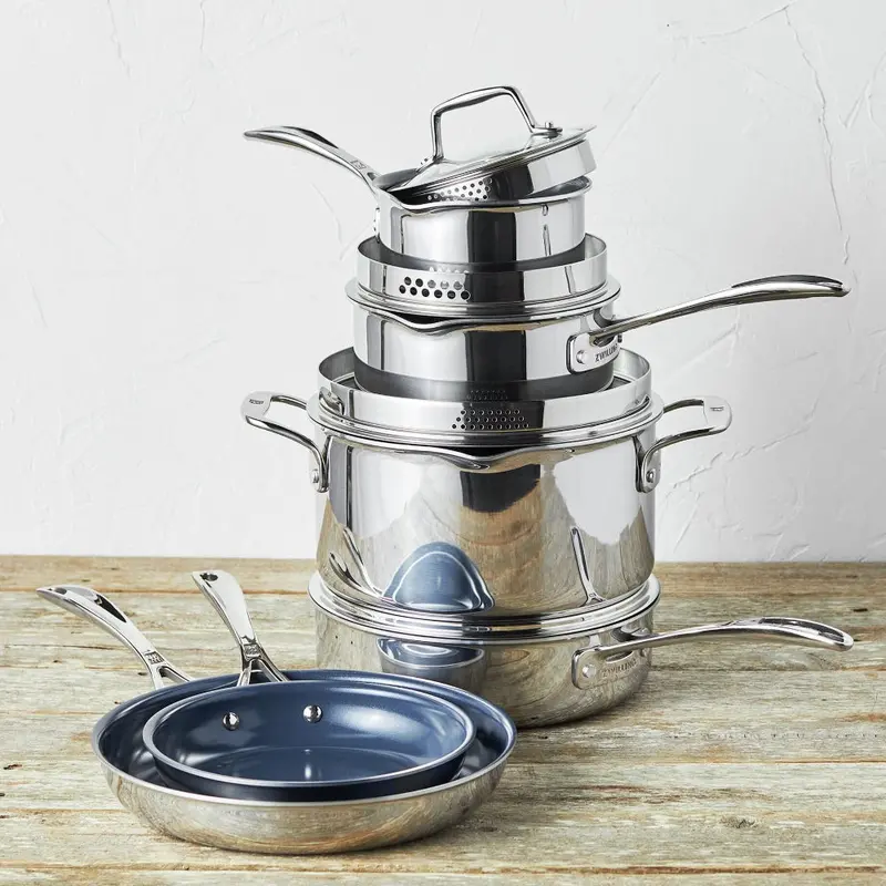 Zwilling Clad Cfx 10-Piece Ceramic-Nonstick Stainless Cookware Set 1
