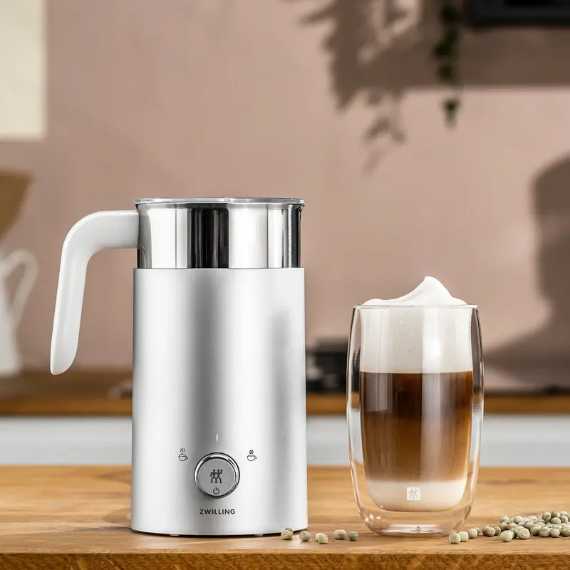 Zwilling Enfinigy Silver Milk Frother – Cordless, Rechargeable Handheld 1