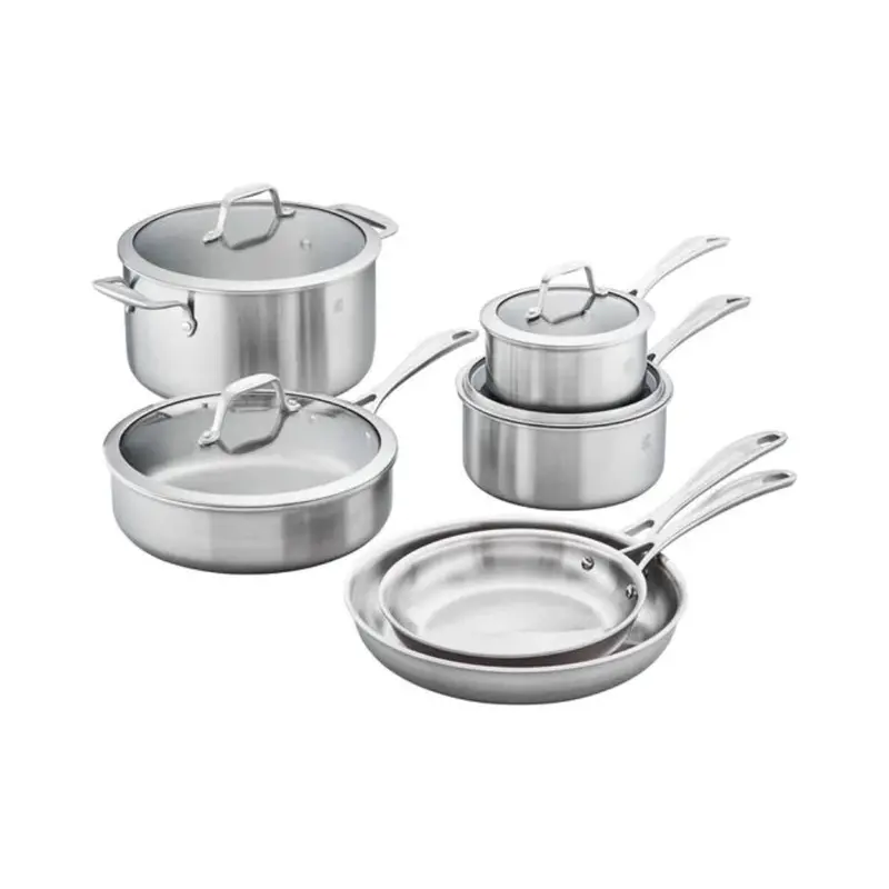 Zwilling Spirit 3-Ply 10-Piece Stainless Steel Cookware Set – Full Range Starter Kit 1